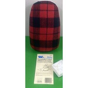 Dritz Dressmaker’s Ham & Seam Roll Black White Red plaid